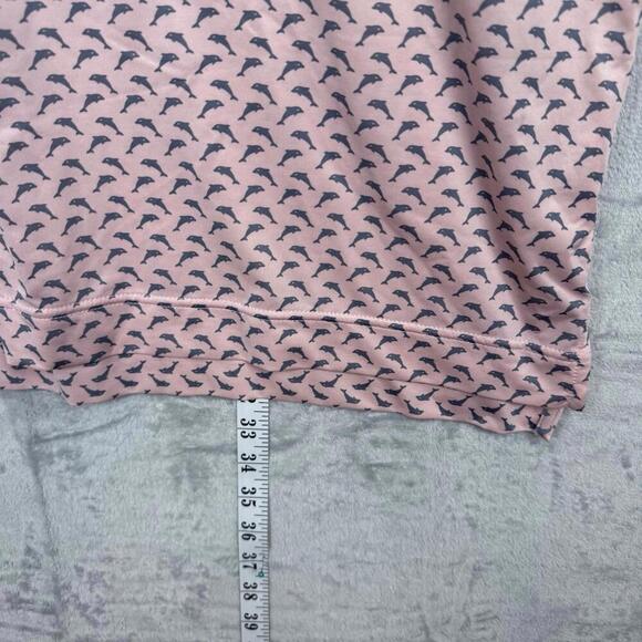 FootJoy FJ Pink Dolphin Print Golf Polo Shirt M Performance Stretch Short Sleeve - Picture 6 of 7